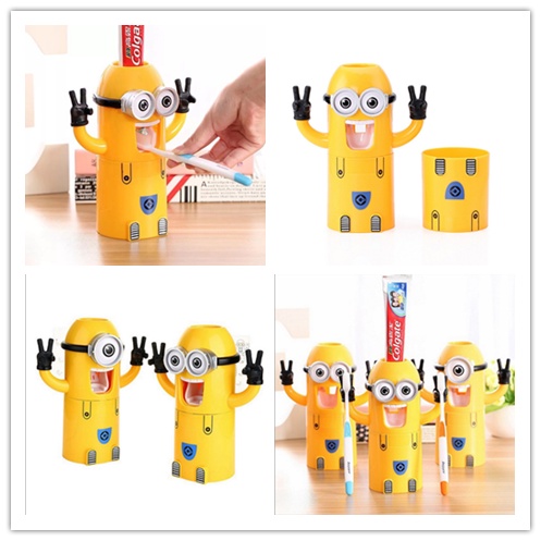 Dụng Cụ Nặn Kem Đánh Răng Tự Động Gắn Tường Họa Tiết Hoạt Hình Dễ Thương