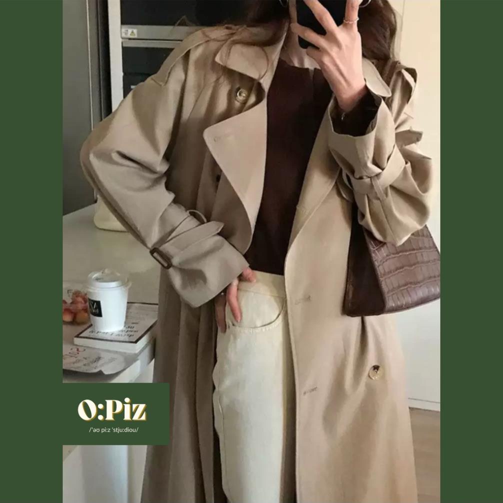 Áo Măng Tô Dáng Dài, Áo Mangto Nữ, Phong Cách Thu Đông Hàn Quốc, Áo Khoác Măng Tô Nữ 2 Lớp Dày Dằn Kèm Đai | BigBuy360 - bigbuy360.vn