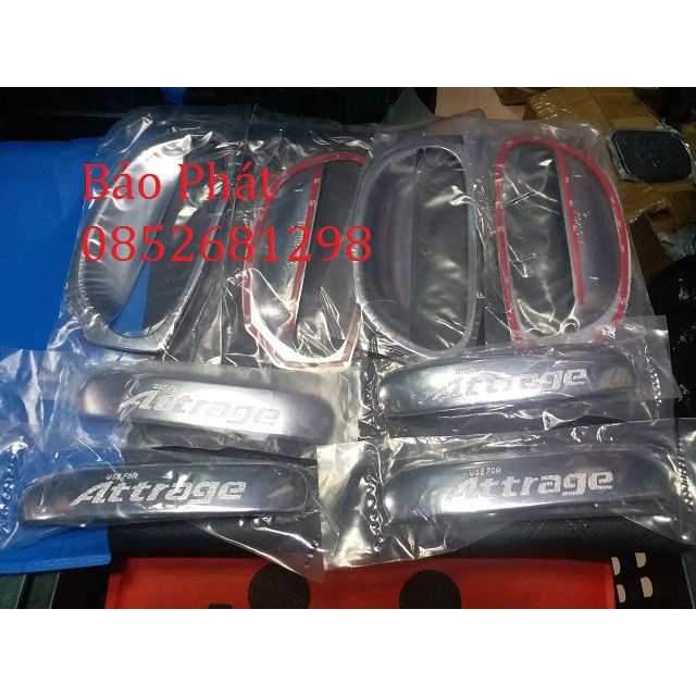 Bộ ốp Tay cửa + Hõm cửa mạ crom dùng Chung các đời xe Mitsubishi Attrage 2013-2020