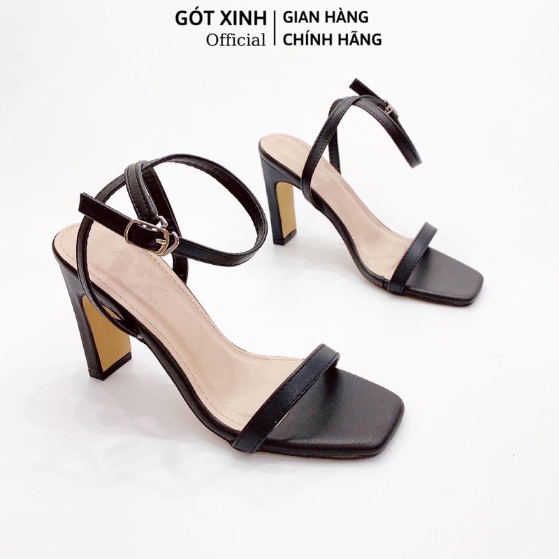 Giày sandal cao gót cao 5cm da mềm gót vuông siêu xinh CG-0466