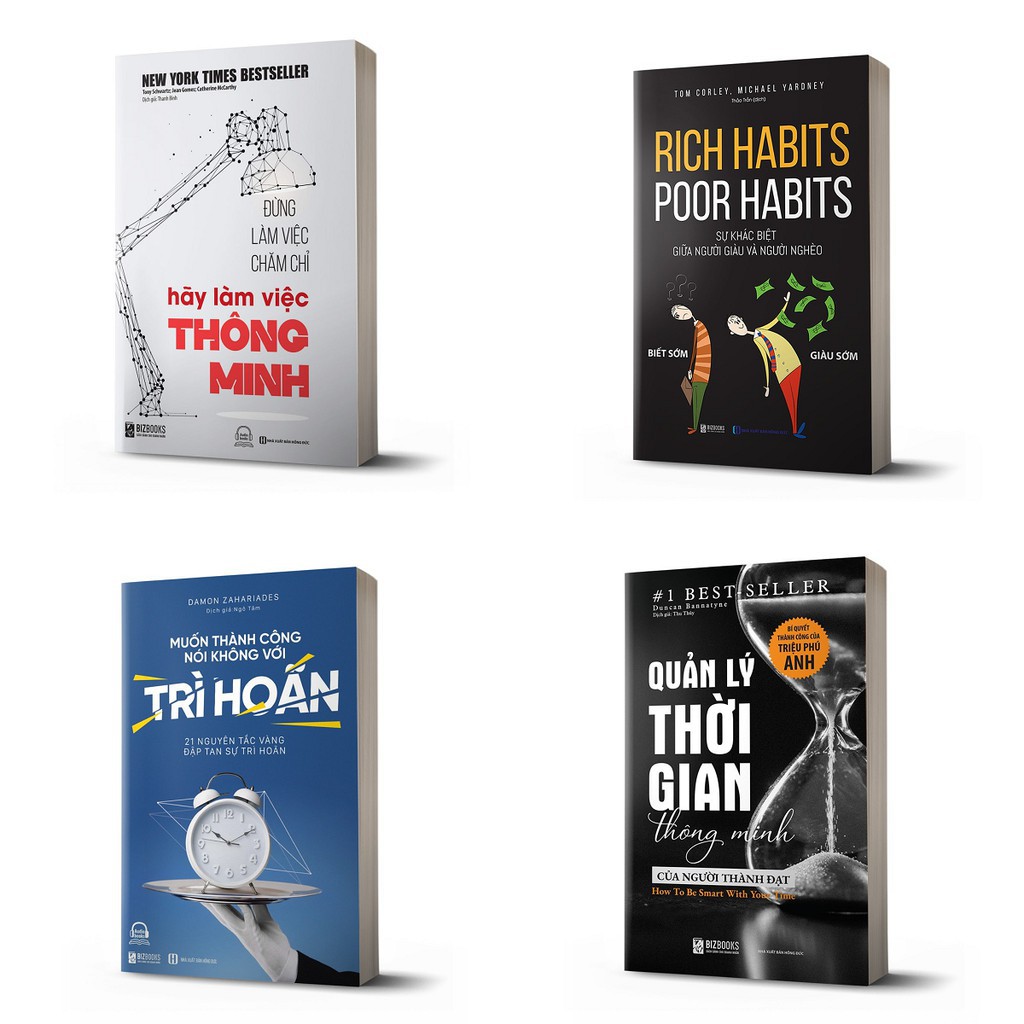 Sách - Phát Triển Kỹ Năng Toàn Diện: Đừng Làm Việc Chăm Chỉ, Quản Lý Thời Gian, Nói Không Trì Hoãn, Rich - Poor Habits