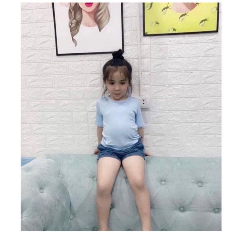 ÁO CỘC TAY TRƠN THUN LẠNH CHO BÉ TRAI BÉ GÁI