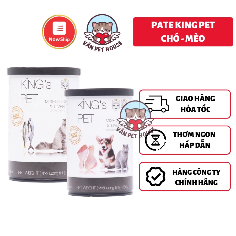 Pate King's Pet 380G Cho Mèo Có Vị Dành Cho Chó  từ 1,2,3,4,5,6,7,8,9 tháng đến hơn 1 tuổi - KingPet