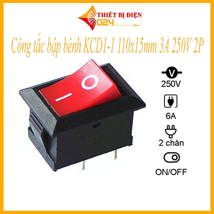 Công Tắc Bập Bênh Kcd1 - 1 110X15Mm 3A 250V 2P