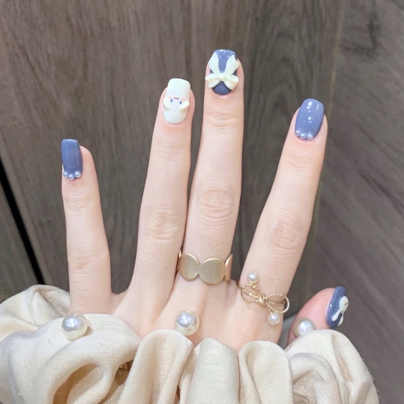 [Hàng mới về]Bộ 24 móng giả form ngắn thỏ siêu cưng