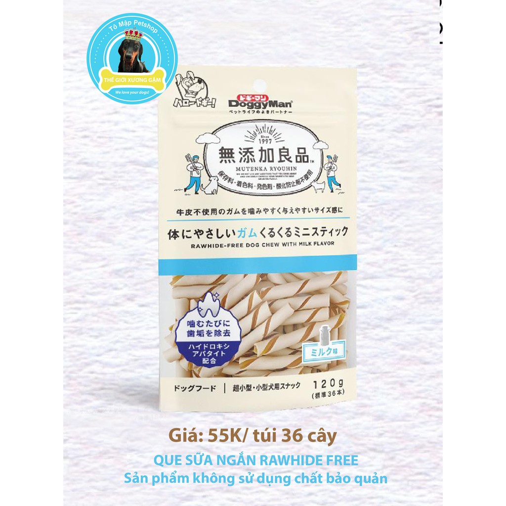 [HSD2025] XƯƠNG SỮA GÀ 36 CÂY MINI DOGGYMAN CHO CHÓ RAWHIDE FREE KCBQ