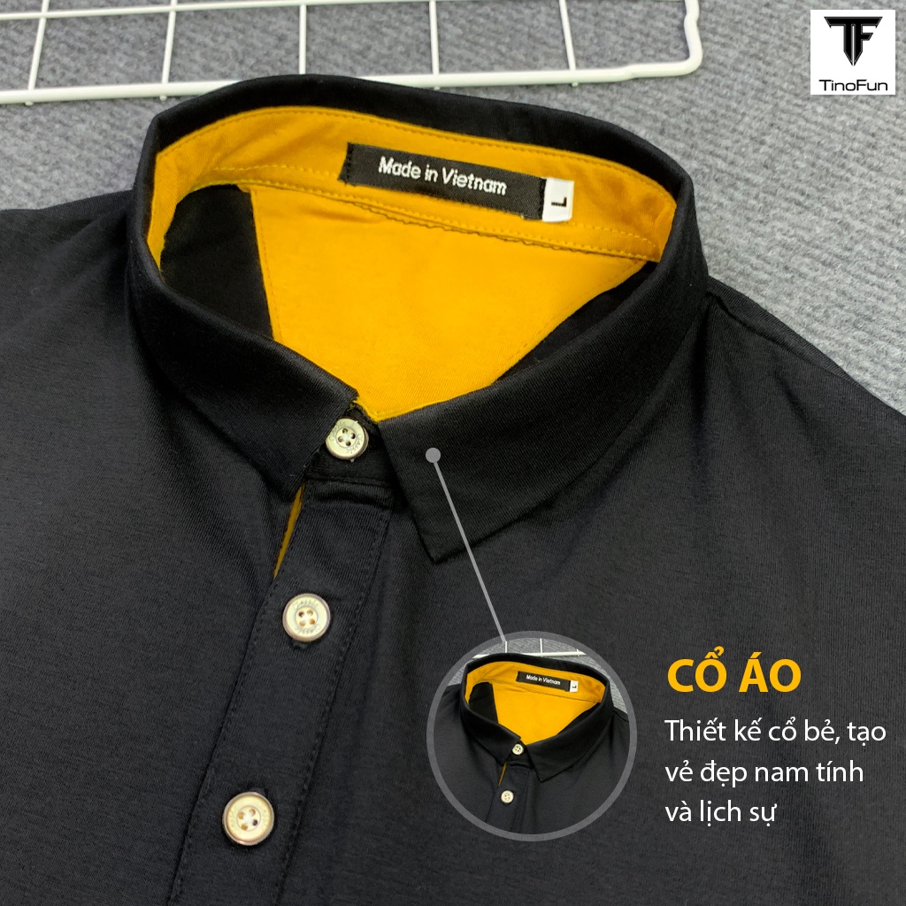 Áo thun nam Polo TINOFUN mã TT9 Áo phông nam ngắn tay co giãn đẹp vải cotton mệm mịn