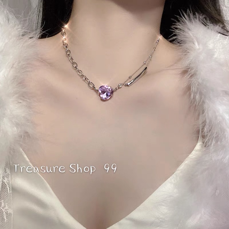 Choker Vòng Cổ Hợp Kim Phối Đá Trái Tim Xinh Xắn Mainia Shop