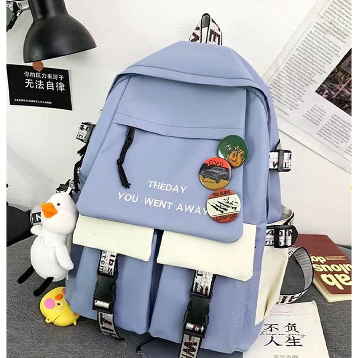 Balo học sinh cấp 2, cấp 3 thời trang cho nam &amp; nữ chống nước size 42cm ( không kèm phụ kiện ) BALO-571