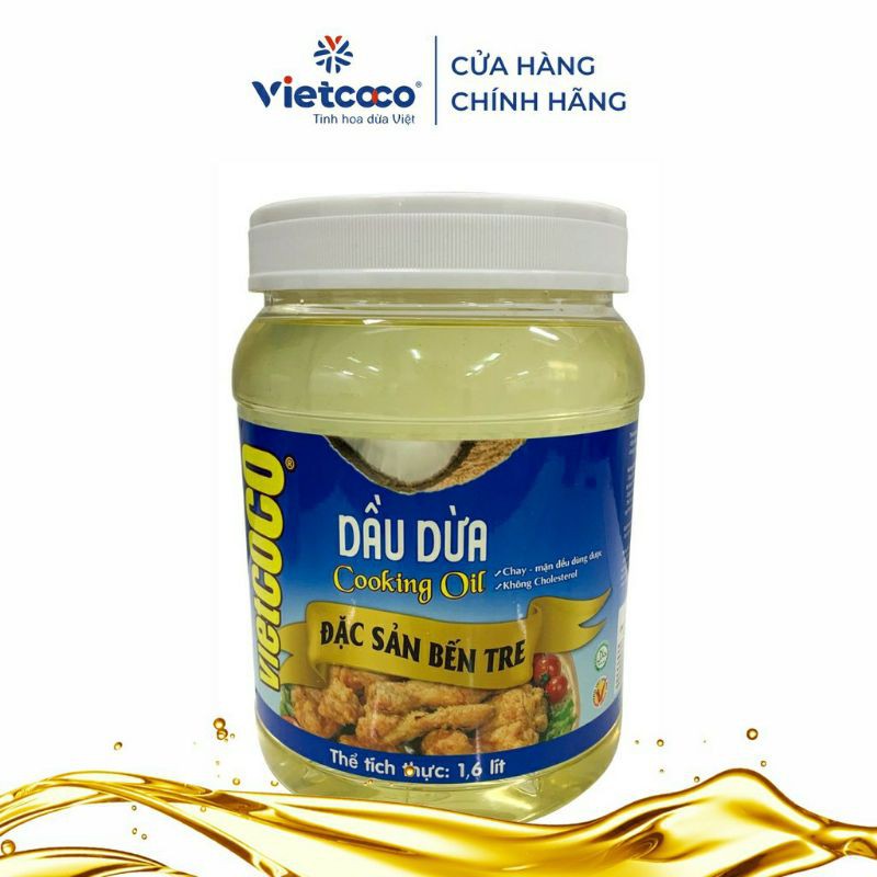 Dầu dừa nấu ăn Vietcoco - COOKING OIL hũ 1600g