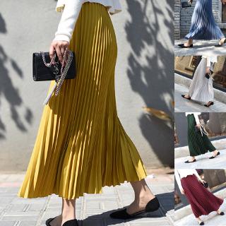 Chân váy maxi kiểu xếp li thời trang duyên dáng cho nữ