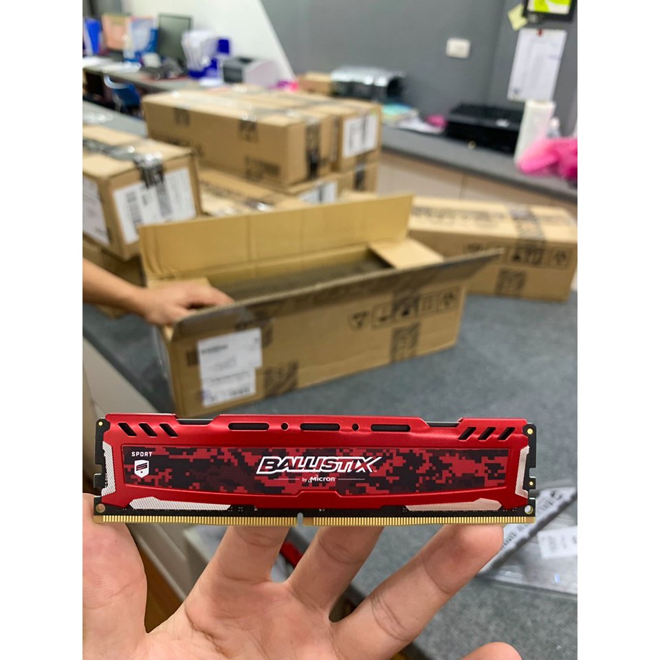 [Mã ELCLCOIN9 hoàn 5% xu đơn 500k] RAM DDR4 8GB CRUCIAL BALLISTIX SPORT BUS 2666 TẢN NHIỆT RED