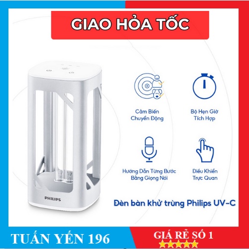 Bộ đèn bàn UV C Philips diệt virus khử trùng chính hãng