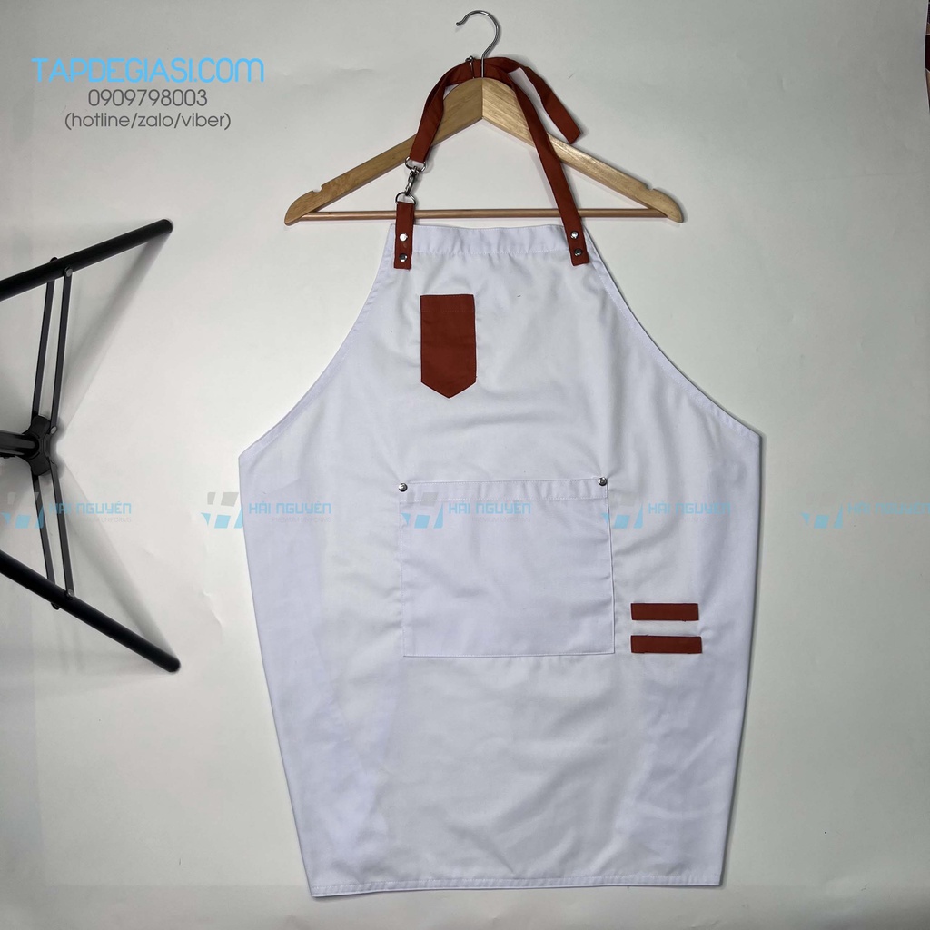 Tạp dề pha chế cao cấp tạp dề đồng phục free size dành cho Nam Nữ vải kaki cotton