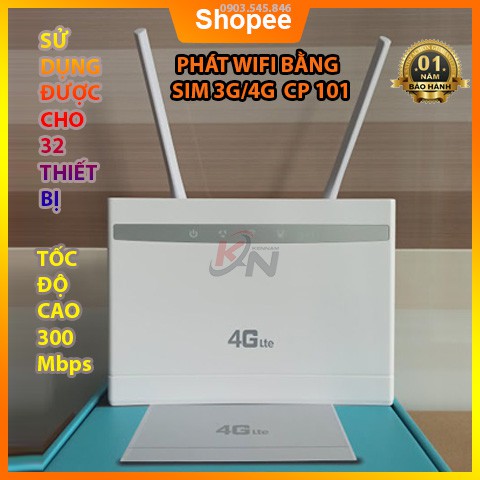 Bộ phát wifi 3/4G ZTE CP101 hỗ trợ 2 anten - Có 2 cổng LAN