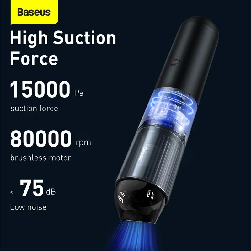 Máy hút bụi pin sạc cầm tay siêu mạnh Baseus A7 - A3 - A1 lực hút đến 15000pa, 135W