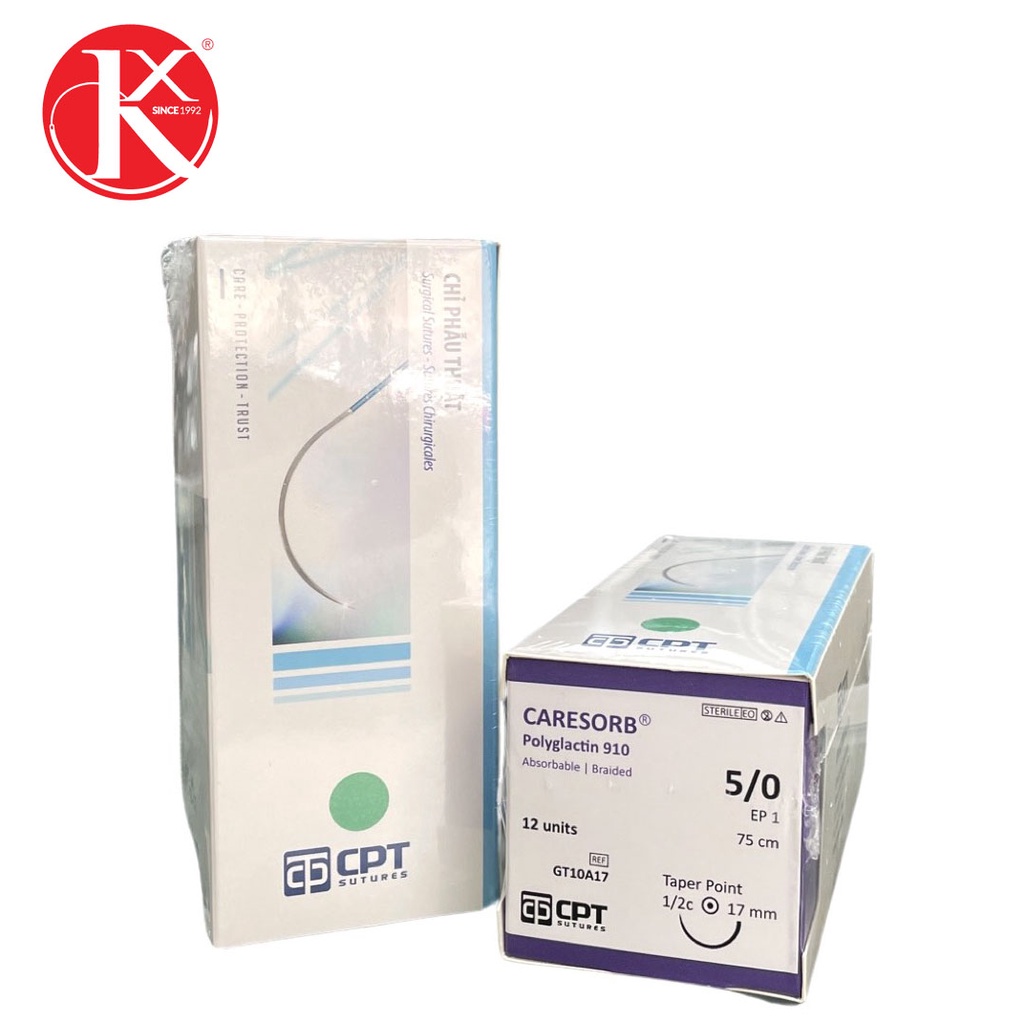 CHỈ PHẪU THUẬT TỰ TIÊU CPT CARESORB® POLYGLACTIN 910 số 5/0  - GT10A17