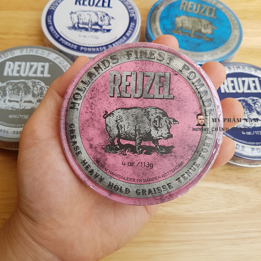 Sáp vuốt tóc Reuzel Pink - Reuzel Blue - Reuzel Clay Matte - Reuzel Fiber - Reuzel Extreme Hold - chính hãng Hà Lan