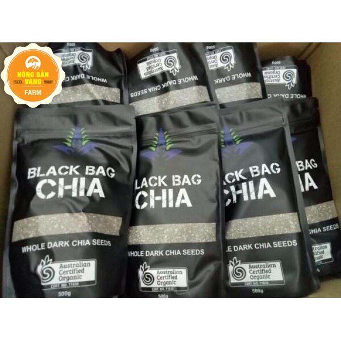 Hạt chia hữu cơ Black Bag OMD Úc 500g - Hạt chia đen tốt cho tim mạch, tiêu hóa