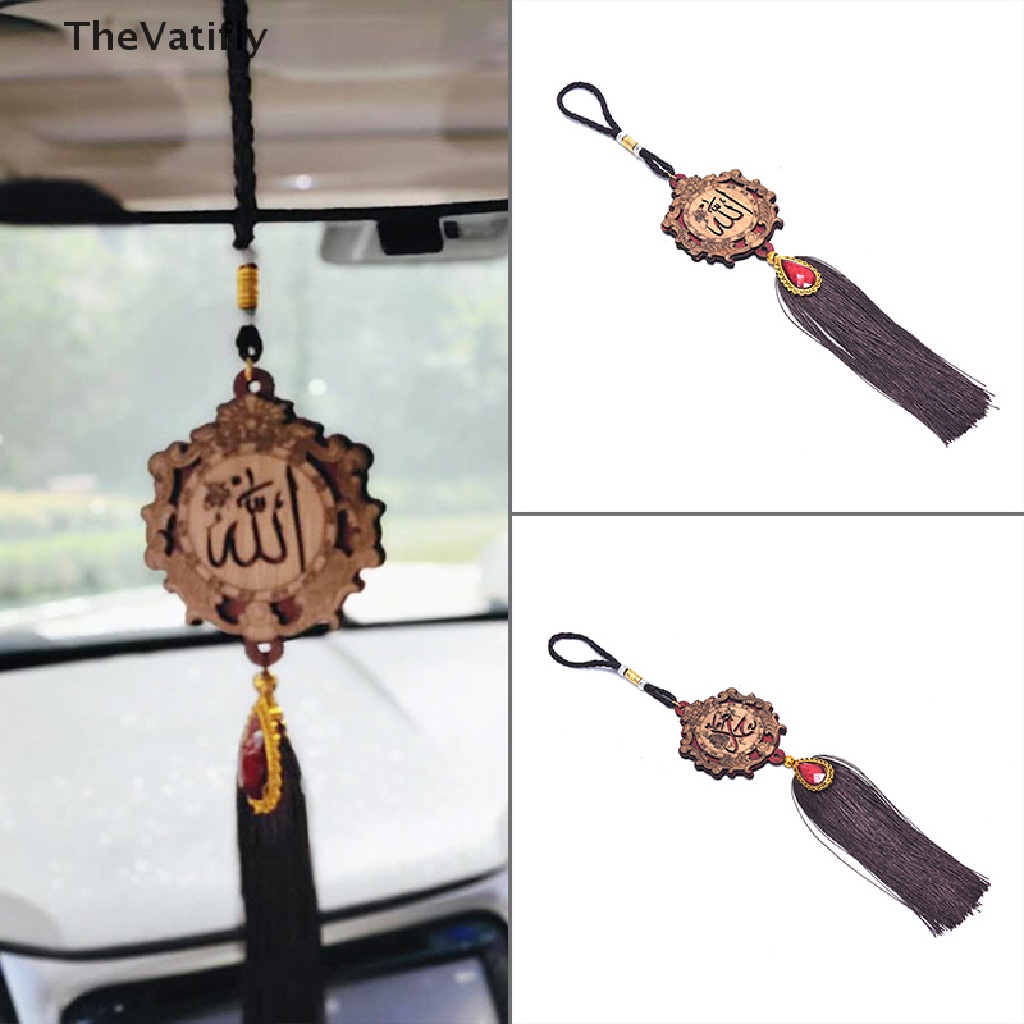[Thevaly] Mặt Dây Chuyền Bằng Gỗ Tua Rua Khắc Hình Xe Hơi Hồi Giáo Trang Sức HOT
