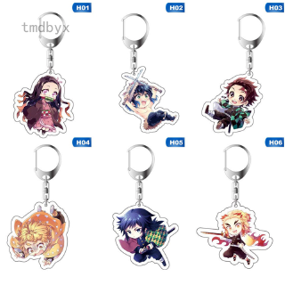 Tmdbyx  Móc chìa khóa họa tiết hoạt hình demon slayer Kimetsu No Yaiba bằng nhựa acrylic độc đáo
