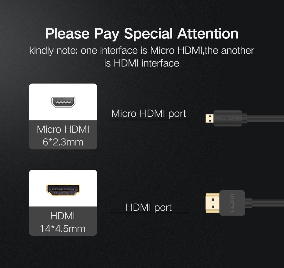 Dây Cáp Chuyển Đổi 4k 60hz Sang Hdmi Cho Gopro Hero 7 / Gopro Hero 5 Raspberry Pi 4 Lenovo 1m Hdmi Micro
