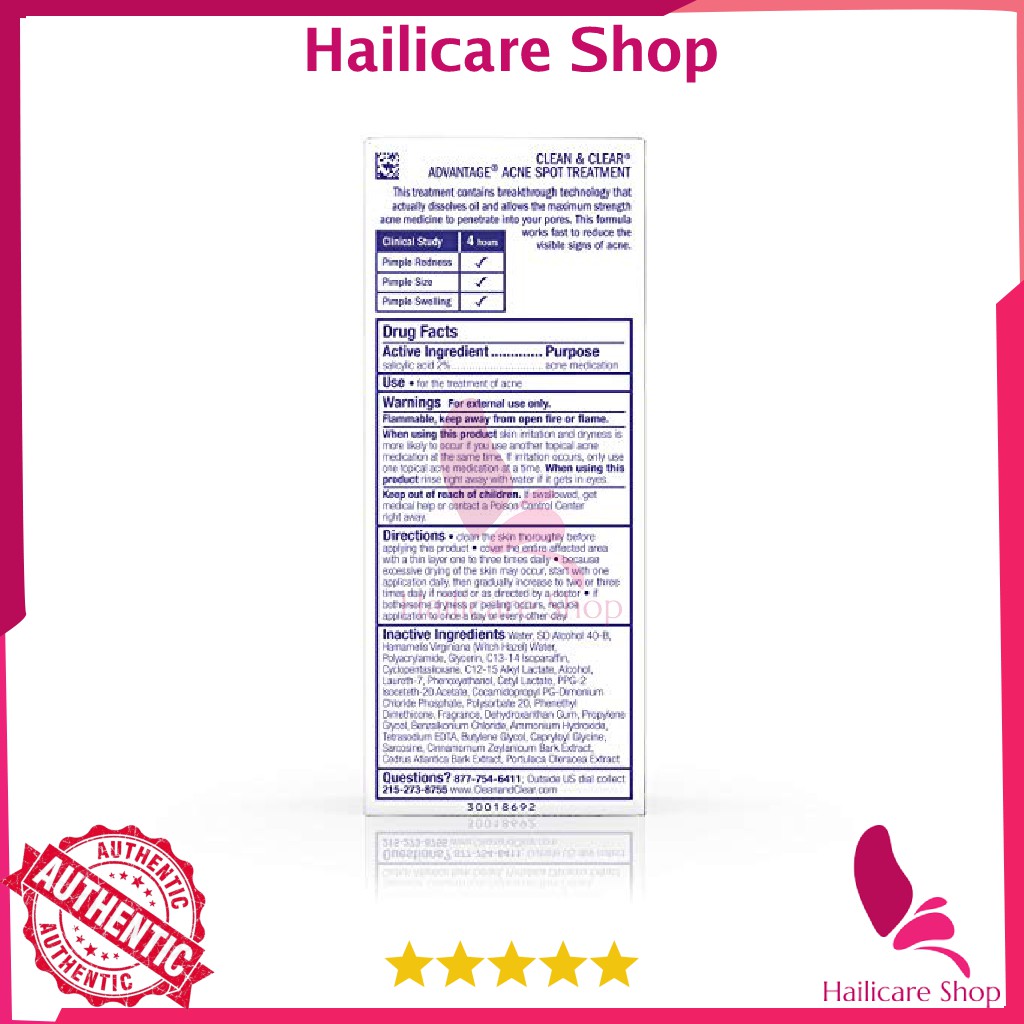 [Nhập Mỹ] Gel Clean & Clear Advantage Advantage Acne Spot Treatment | BigBuy360 - bigbuy360.vn