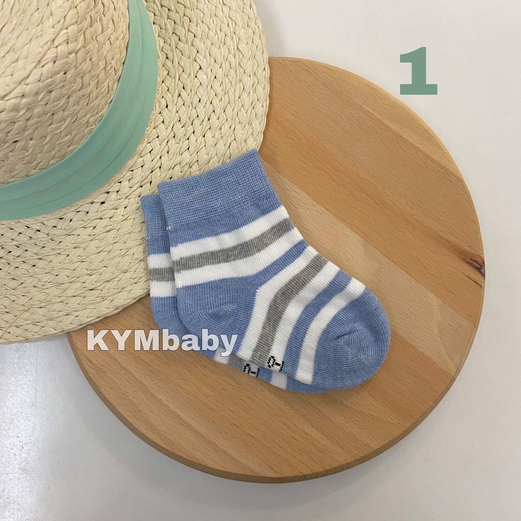 Vớ (Tất) baby sọc cute xanh nhạt cho bé từ 6M đến 9Y V753