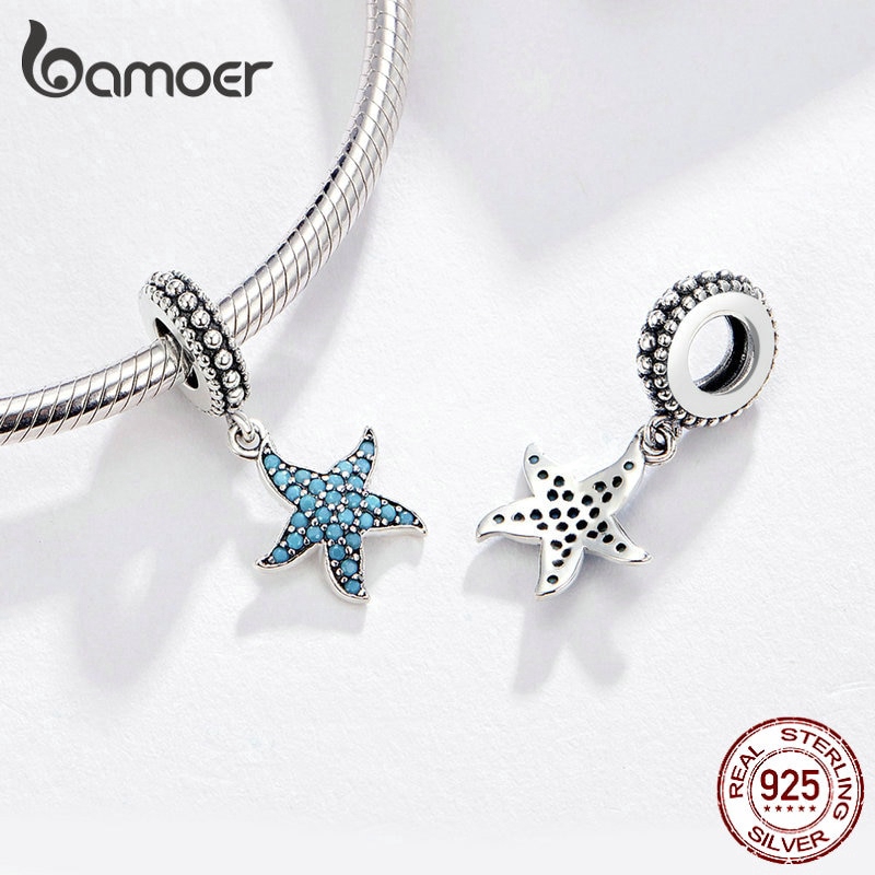 Hạt charm Bamoer SCC1210 thiết kế hình sao biển trang trí đồ trang sức xinh xắn thời trang