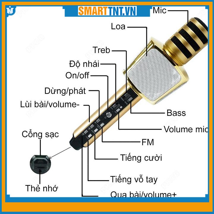 Micro kèm loa bluetooth SDRD magic karaoke SD-17 cao cấp