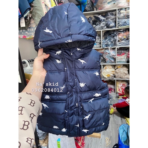 Áo phao ghile za rà túi hộp có mũ cho bé trai