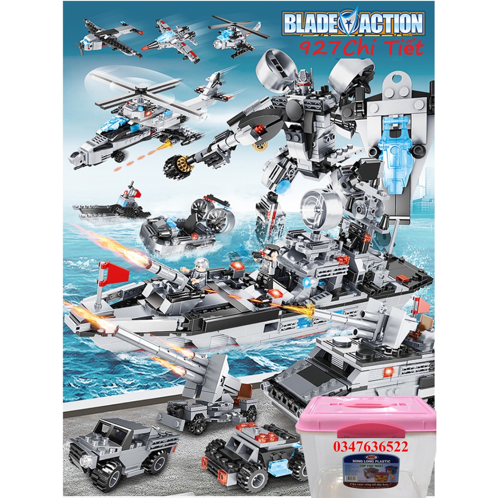 BỘ ĐỒ CHƠI XẾP HÌNH LEGO CHIẾN HẠM, Lắp Ghép Xe Tăng, Robot Chiến Đấu, OTO, Trực Thăng