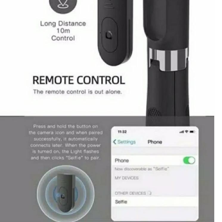➨ Giá Đỡ Ba Chân 3 Trong 1 Có Kẹp Điều Khiển Bluetooth Chất Lượng Cao ♡ | BigBuy360 - bigbuy360.vn