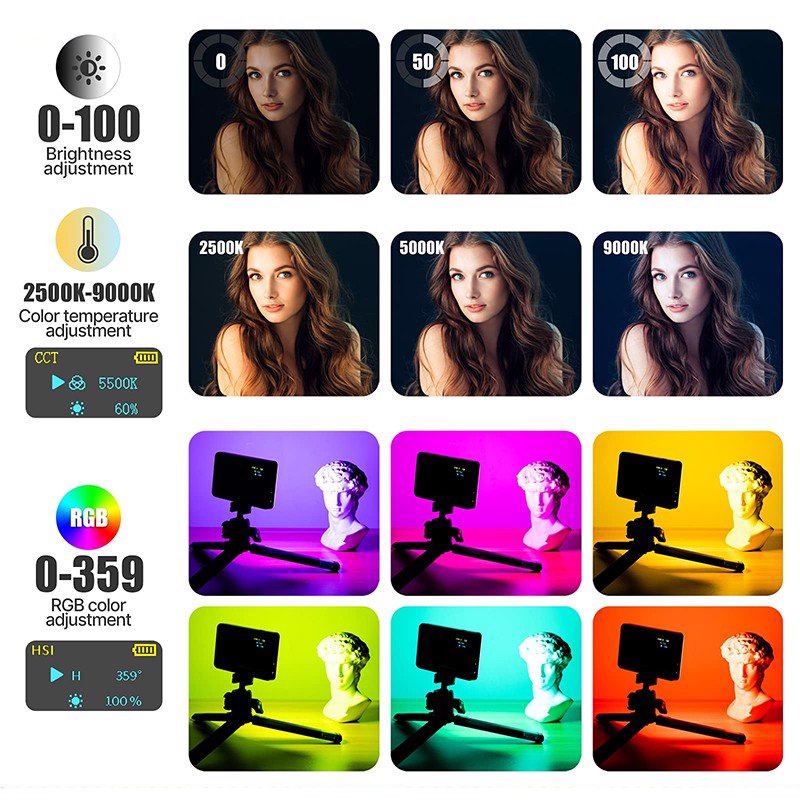 Ulanzi VL120 RGB - Đèn LED 360 Màu, 20 Hiệu Ứng Hỗ Trợ Quay Phim, Chụp Ảnh, Youtube, Live Stream