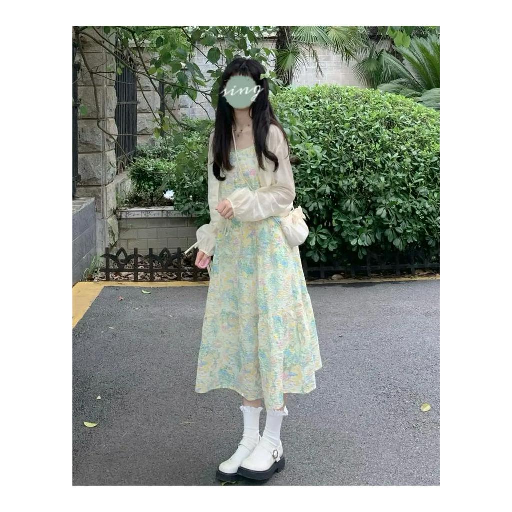 62761 Mùa Hè Mới Váy Hai Dây Hoa Pháp