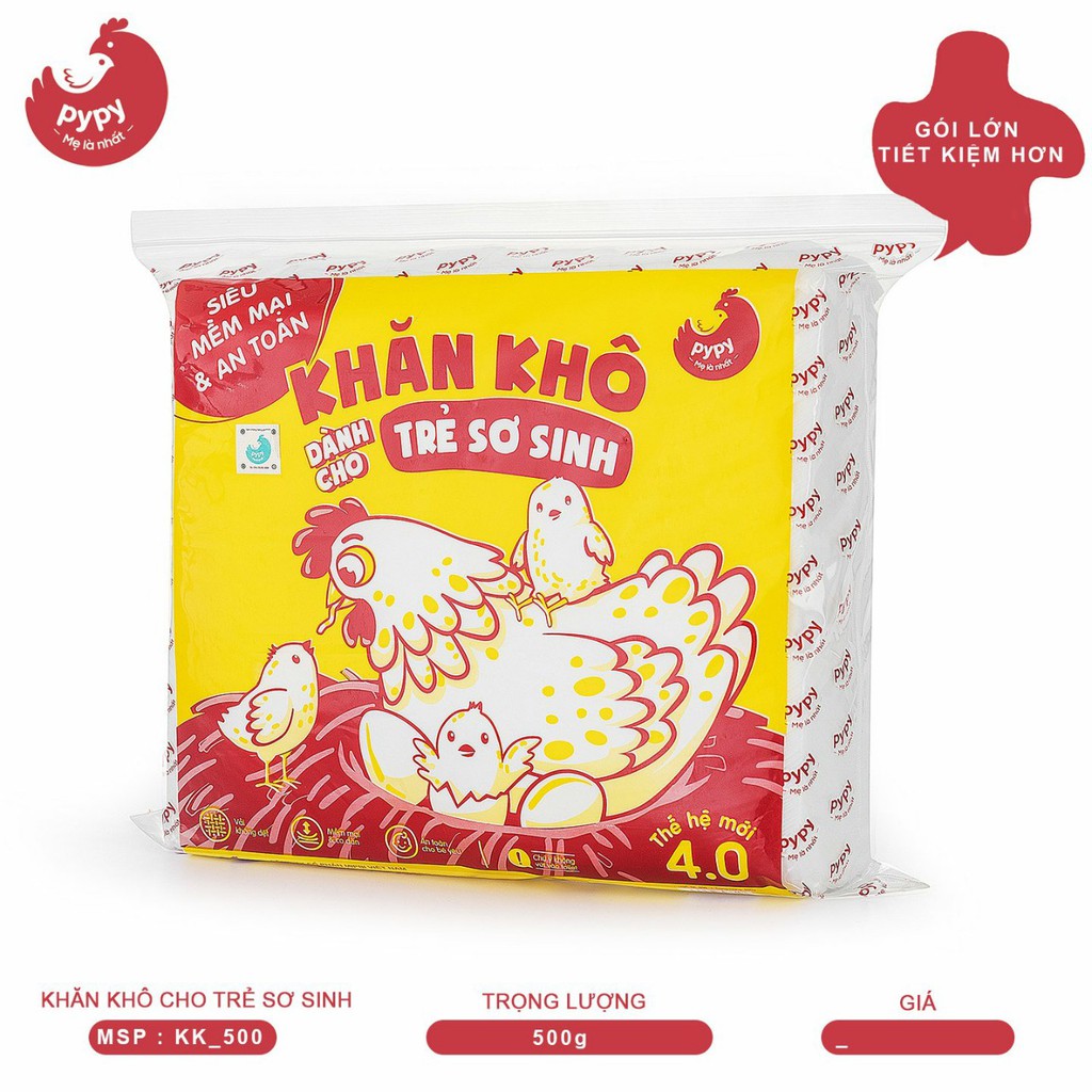 [Mã MKBCSALE7 giảm 8% đơn 250K] Khăn vải khô đa năng PYPY &quot; Mẹ là nhất&quot; gói 500g Sản phẩm mới của Mipbi Việt Nam