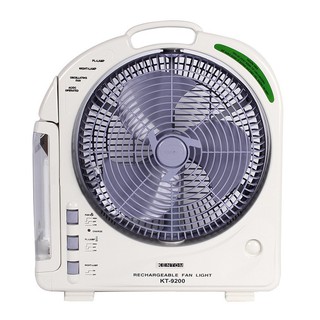 Quạt sạc kiêm đèn sạc 2 bình kentom kt9200 - trắng