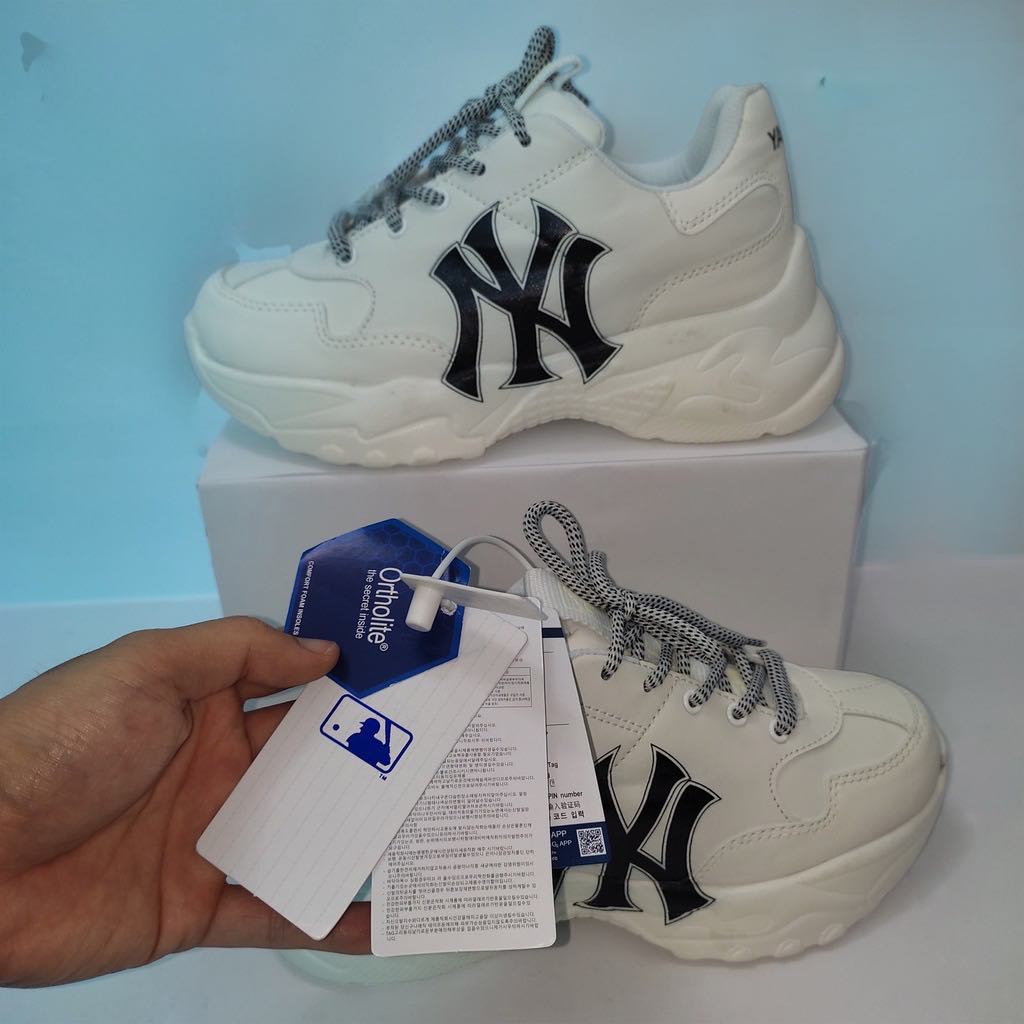 Giày 𝐌𝐋𝐁 Chữ NY đen, Ny vàng hót hít, Giày Thể Thao Tăng Chiều Cao 4cm  𝐌𝐋𝐁   bản đẹp nhất