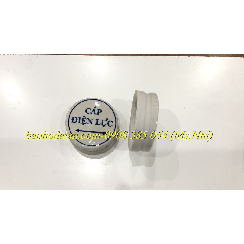 Mốc Sứ Cảnh Báo Cáp Điện Ngầm/ An toàn điện - Hình Thật