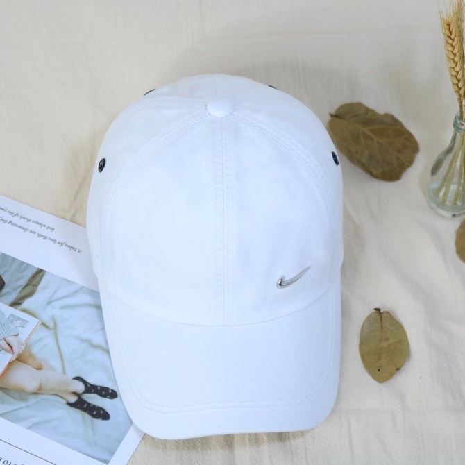 Nón kết mũ lưỡi trai nam nữ HOT màu trắng trơn thoáng mát