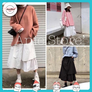 Chân váy xòe 🦋 chân váy uzallang lệch vạt 2 màu 🦋 ab
