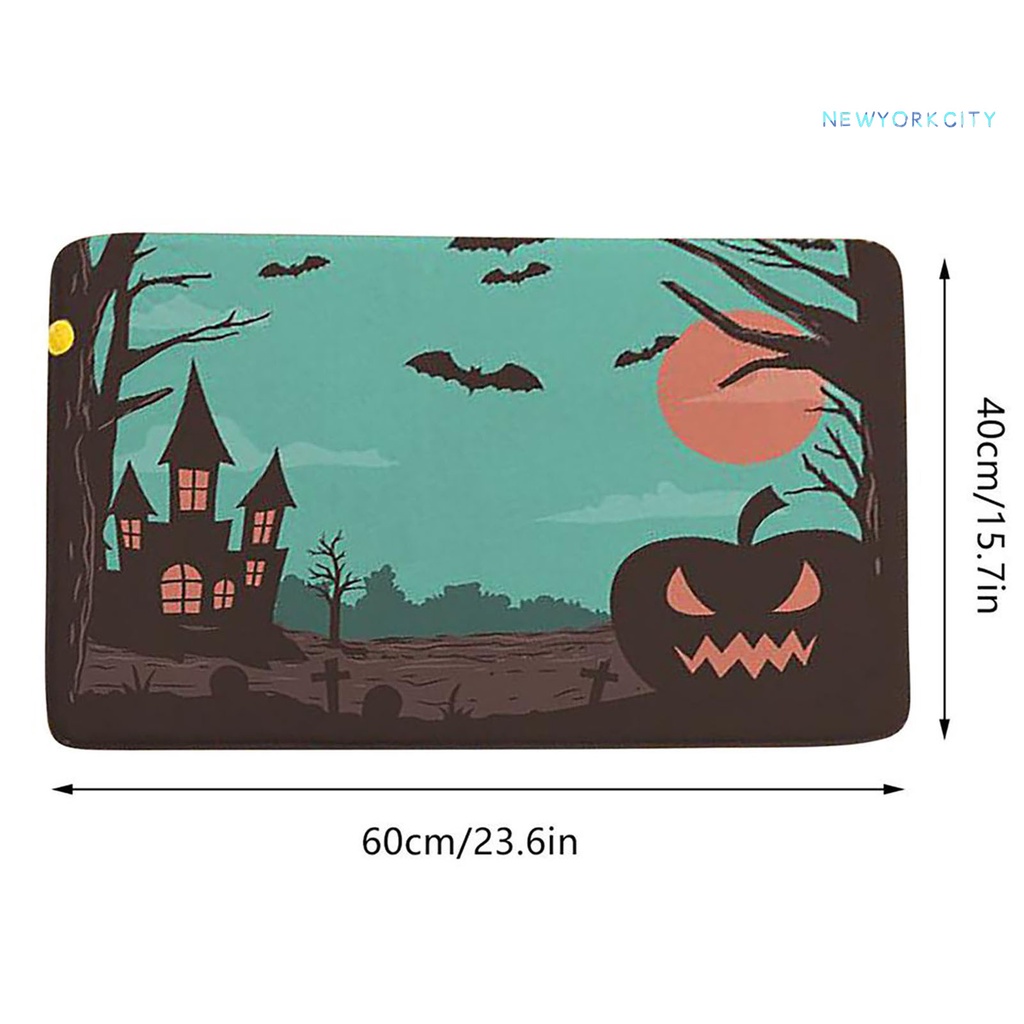 Thảm Chùi Chân Thấm Hút Nước Mạnh Chống Trượt Họa Tiết Kinh Dị Trang Trí Halloween