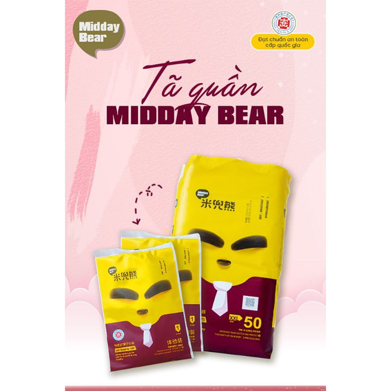 Tã Bỉm Dán Cao Cấp Midday Bear NB36 S74 M62 L58