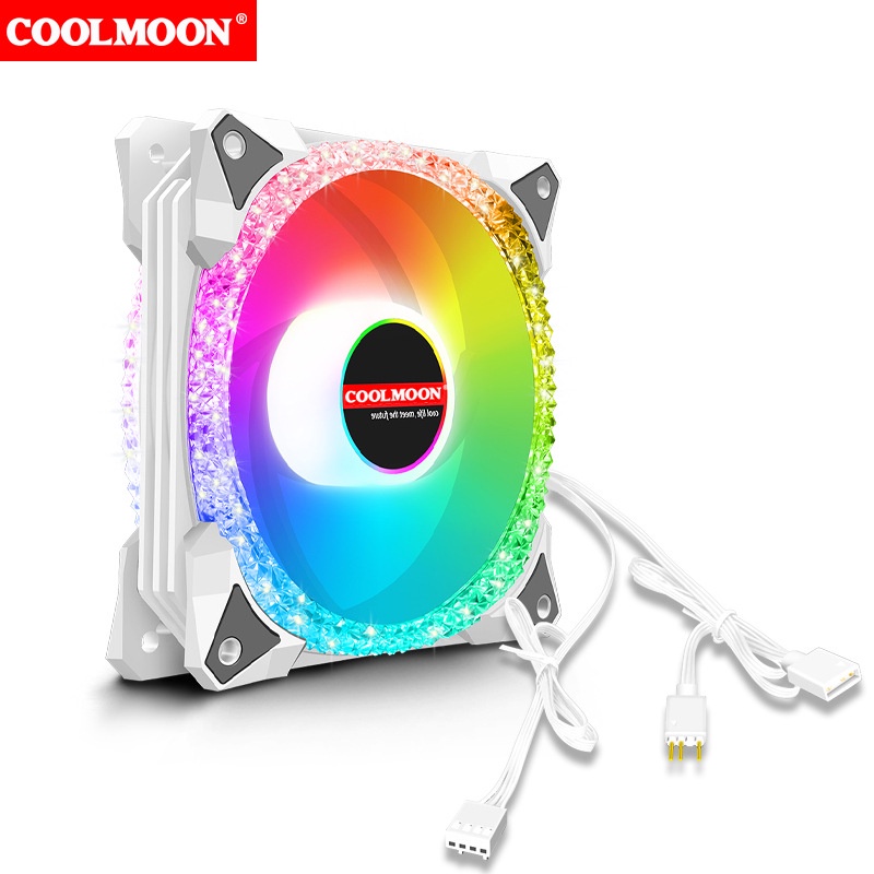 Quạt Tản Nhiệt, Fan Case Coolmoon AS2 ARGB - Led Sync Main 3 Pin 5v / Bộ Hub Coolmoon P-ARGB PWM