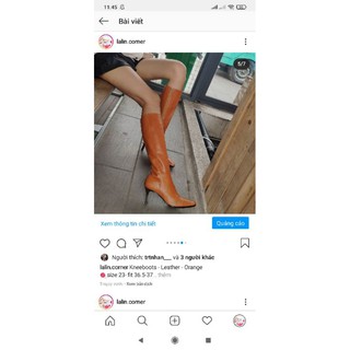 Boots gối da thật