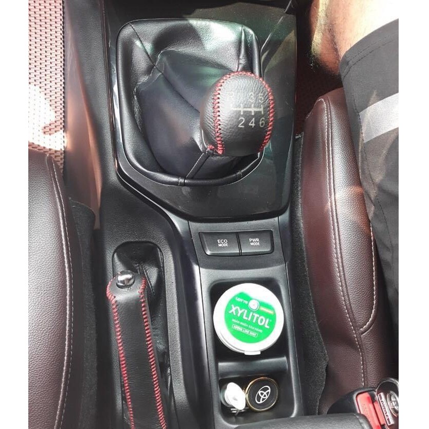 Bao da cần số phanh tay xe Fortuner, hilux số sàn 6 số  bằng da bò