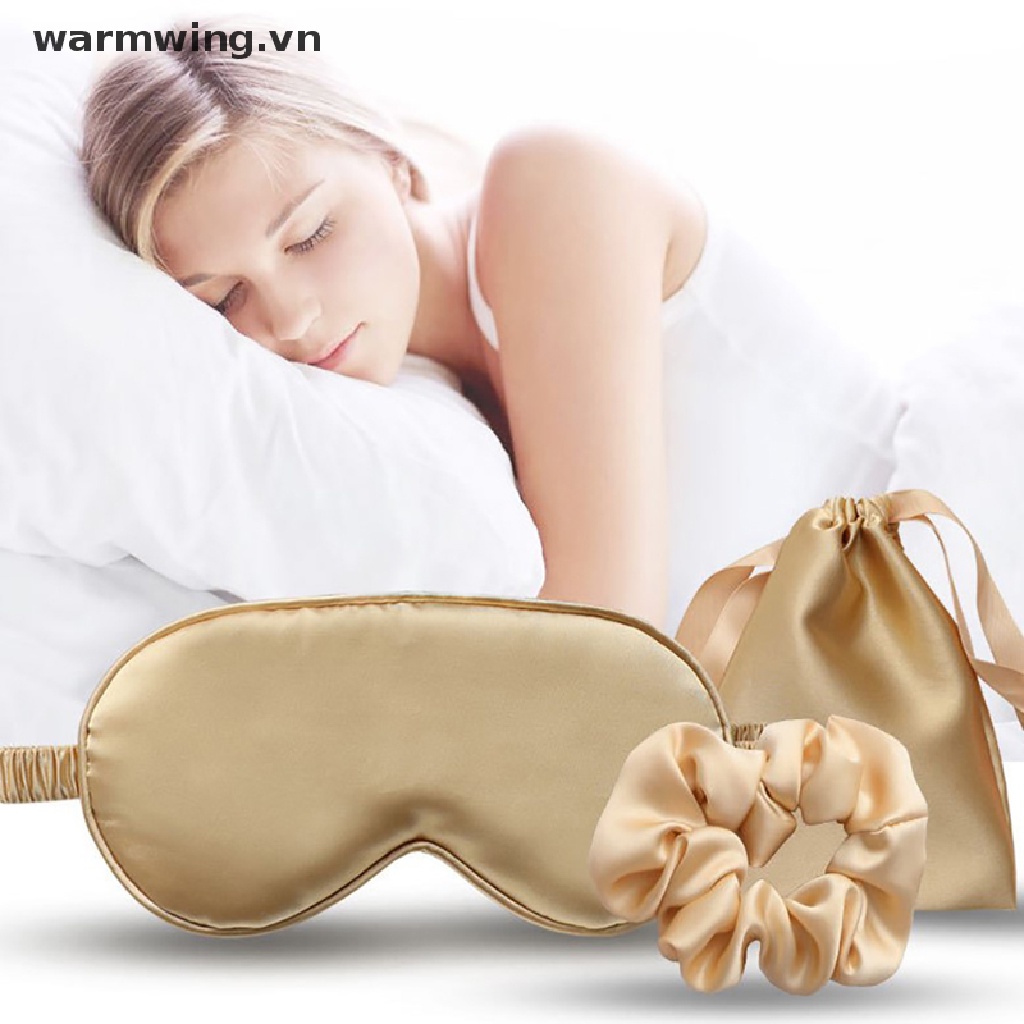 Mặt Nạ Che Mắt Ngủ Bằng Lụa Giữ Ấm Thư Giãn