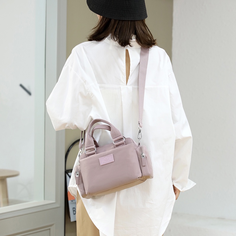 Túi Đeo Một Bên Vai Sức Chứa Lớn Bằng Vải Nylon Màu Trơn Phong Cách Mới Dành Cho Bạn Nữ
