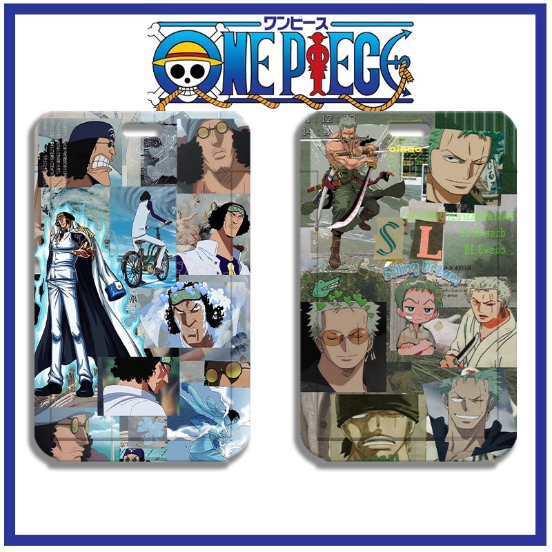 Túi Đựng Thẻ id / Danh Thiếp Họa Tiết Hoạt Hình one piece zoro ace luffy Cho Học Sinh Ốp