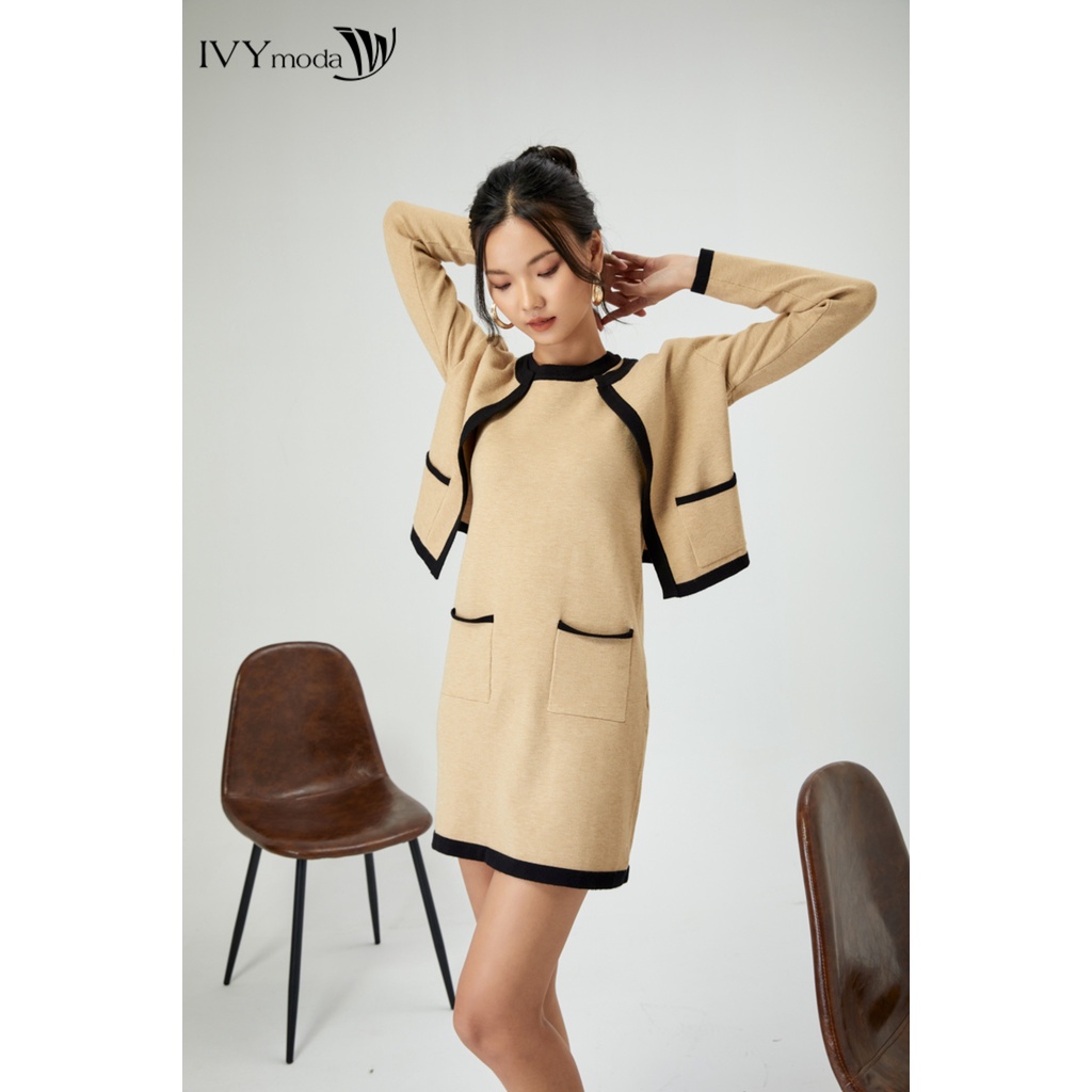 Áo khoác len có túi vuông IVY moda MS 77M3918